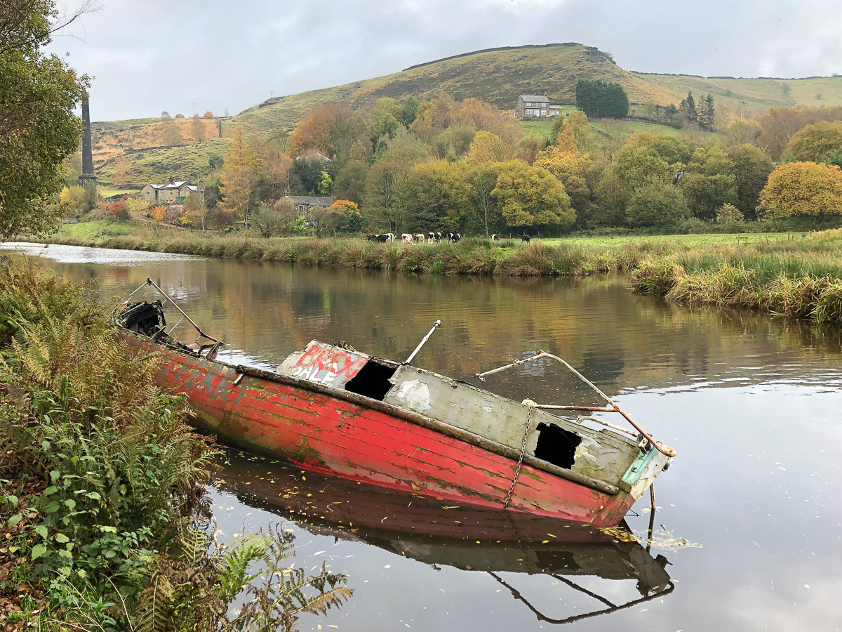 Brexit Boat, Rochdale Canal