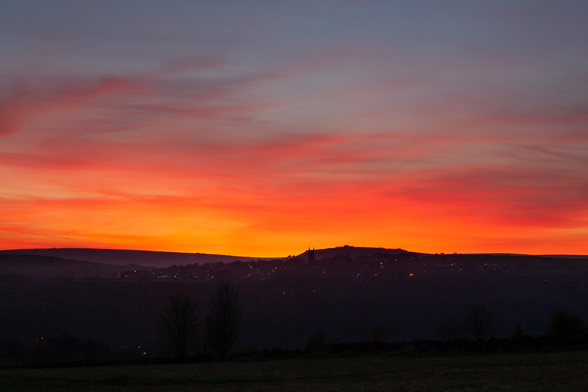 Sunset behind Heptonstall