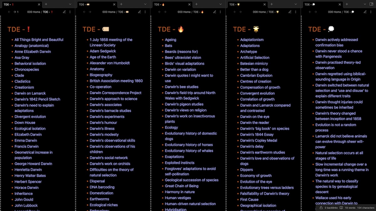 Darwin book notes taxonomies