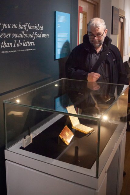 Me admiring Darwin’s notebooks B & C