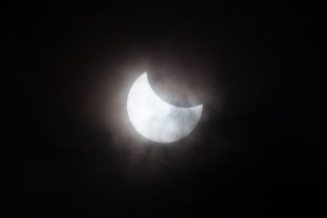 Partial solar eclipse, Hebden Bridge, 2025