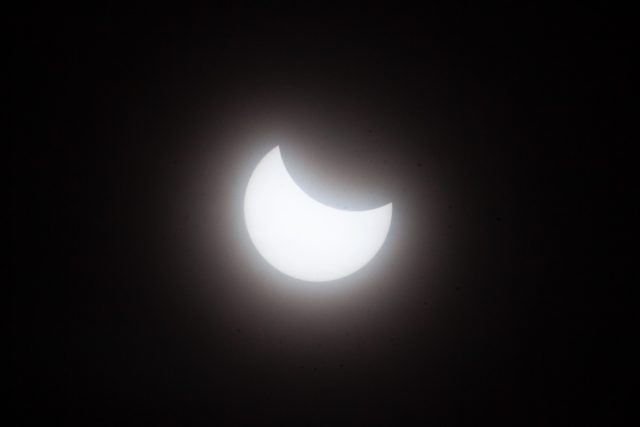 Partial solar eclipse, Hebden Bridge, 2025